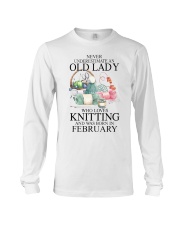 Knitting lady borned in February Long Sleeve Tee tile