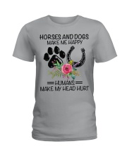 Horses and dogs make me happy Ladies T-Shirt tile