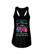 Knitting solves most of my problems Ladies Flowy Tank tile