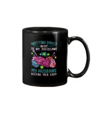 Knitting solves most of my problems Mug tile