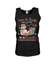 Knitting didn't let qurarantine knock me down Unisex Tank tile