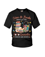 Knitting didn't let qurarantine knock me down Youth T-Shirt tile