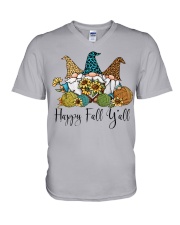 Happy Fall Crochet V-Neck T-Shirt tile