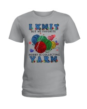I knit but my favorite hobby is collecting yarn Ladies T-Shirt tile
