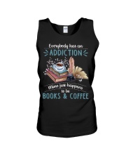 Book and coffee addiction Unisex Tank tile