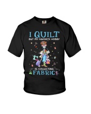 I quilt but my favorite is collecting fabric Youth T-Shirt tile