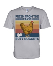 Butt nuggets Chicken V-Neck T-Shirt tile