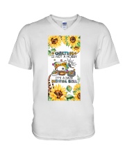 Quilting is a 2020 survival skill V-Neck T-Shirt tile