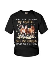 My horses told me my sanity is fine Youth T-Shirt tile