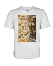 And into the library V-Neck T-Shirt tile