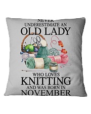 Knitting lady borned in November Square Pillowcase tile
