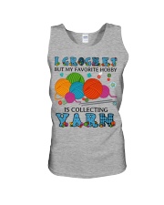 I crochet but my favorite hobby Unisex Tank tile
