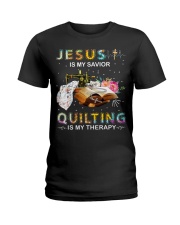 Quilting is my therapy Ladies T-Shirt tile