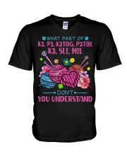 Funny knitting V-Neck T-Shirt tile