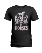 Easly distracted by horse Ladies T-Shirt tile