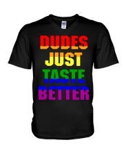Dudes Just Taste Better V-Neck T-Shirt tile