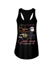I see fabric I see a good day ahead Ladies Flowy Tank tile