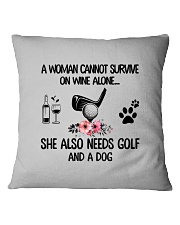 A woman survive on wine golf and dogs Square Pillowcase tile