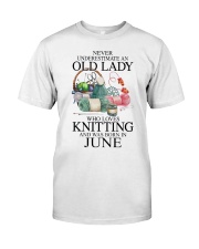 Knitting lady borned in June Classic T-Shirt tile