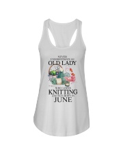 Knitting lady borned in June Ladies Flowy Tank tile