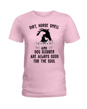 Dirt horse smell Ladies T-Shirt tile
