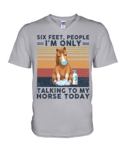 Six feet people Horse lovers V-Neck T-Shirt tile