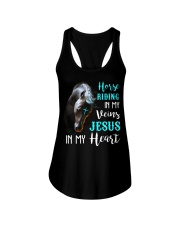 Horse riding in my veins Jesus in my heart Ladies Flowy Tank tile