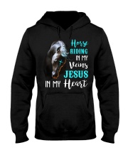 Horse riding in my veins Jesus in my heart Hooded Sweatshirt tile