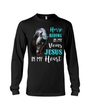 Horse riding in my veins Jesus in my heart Long Sleeve Tee tile