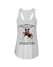 Once upon a time there was a girl who love horse Ladies Flowy Tank tile
