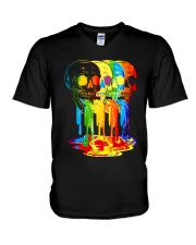 Rainbow Skull V-Neck T-Shirt tile