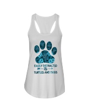Easily distracted by turtles and dogs Ladies Flowy Tank tile