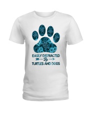 Easily distracted by turtles and dogs Ladies T-Shirt tile
