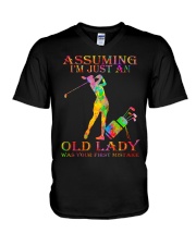 Golf Assuming I'm Just An Old Lady V-Neck T-Shirt tile