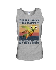 Turtles make me happy Humans make my head hurt Unisex Tank tile