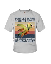 Turtles make me happy Humans make my head hurt Youth T-Shirt tile