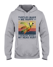 Turtles make me happy Humans make my head hurt Hooded Sweatshirt tile