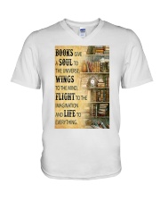 Books give a soul to the universe V-Neck T-Shirt tile