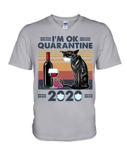 I'm ok Quarantine 2020 V-Neck T-Shirt tile