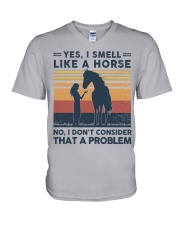 I smell like a horse V-Neck T-Shirt tile