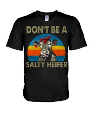 Don't be a salty heifer V-Neck T-Shirt tile