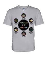 Things I do in my spare time knit V-Neck T-Shirt tile