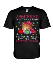 I'm a knitting legend V-Neck T-Shirt tile