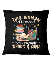 This woman will never owns enough books and yarn Square Pillowcase tile