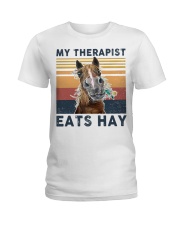 My therapist Eats hay Horse tote Ladies T-Shirt tile