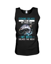Fishing solves most of my problems Unisex Tank tile