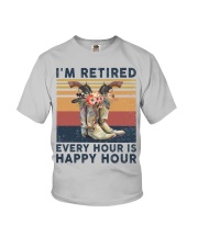 I'm retired Every hour is happy hour Horse lover Youth T-Shirt tile