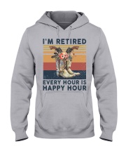 I'm retired Every hour is happy hour Horse lover Hooded Sweatshirt tile