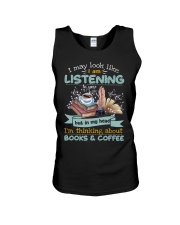 I'm thinking about books coffee Unisex Tank tile