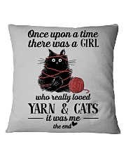 A Girl Who Really Loved Yarn and Cats Square Pillowcase tile